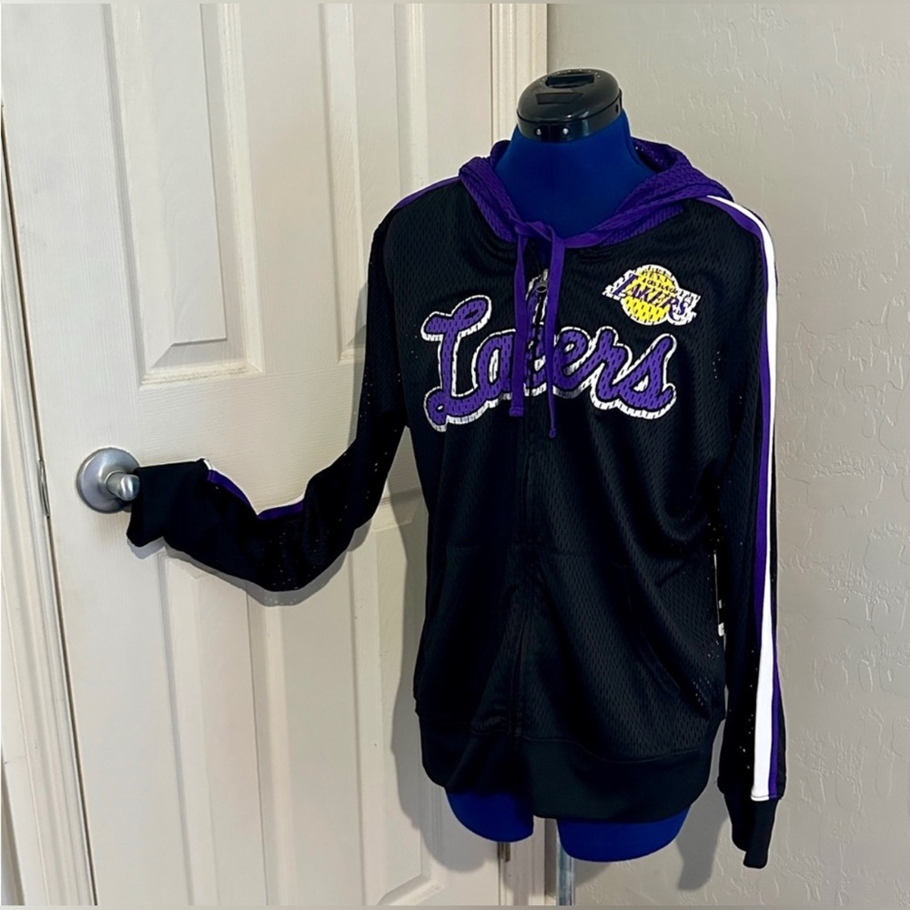 Los Angeles Lakers G-III 4Her by Carl Banks Women's Foil Mesh Full-Zip Hoodie